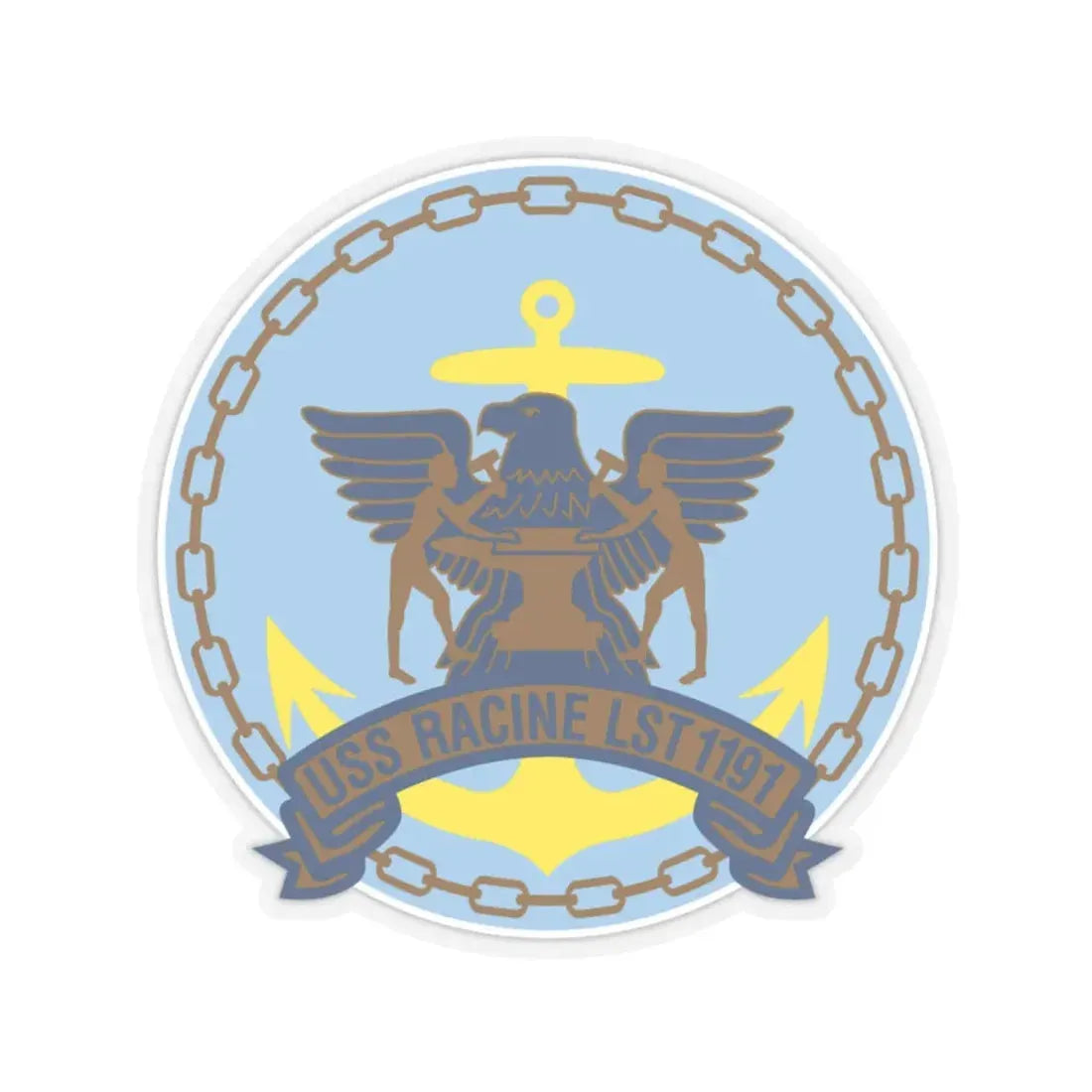 USS Racine LPT 1191 (U.S. Navy) STICKER Vinyl Kiss-Cut Decal 6 Inch Transparent - The Sticker Space