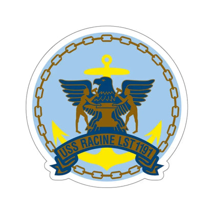 USS Racine LPT 1191 (U.S. Navy) STICKER Vinyl Kiss-Cut Decal 6 Inch White - The Sticker Space