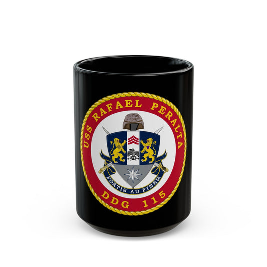 USS Rafael Peralta DDG 115 (U.S. Navy) Black Coffee Mug-15oz-The Sticker Space