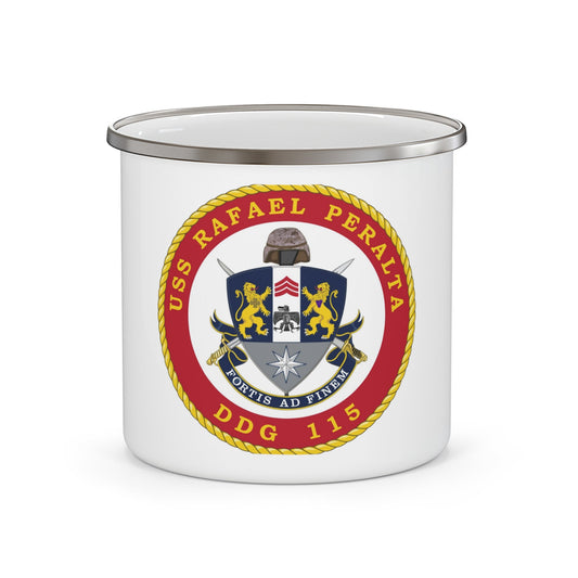 USS Rafael Peralta DDG 115 (U.S. Navy) Enamel Mug 12oz-12oz-The Sticker Space