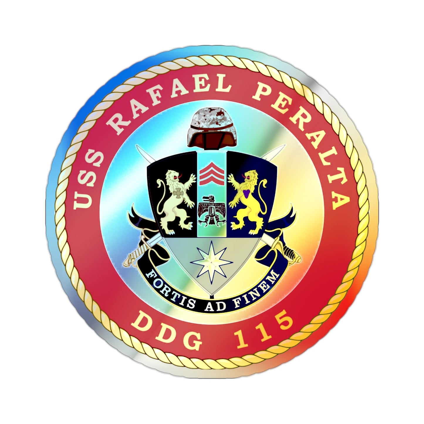 USS Rafael Peralta DDG 115 (U.S. Navy) Holographic STICKER Die-Cut Vinyl Decal-2 Inch-The Sticker Space