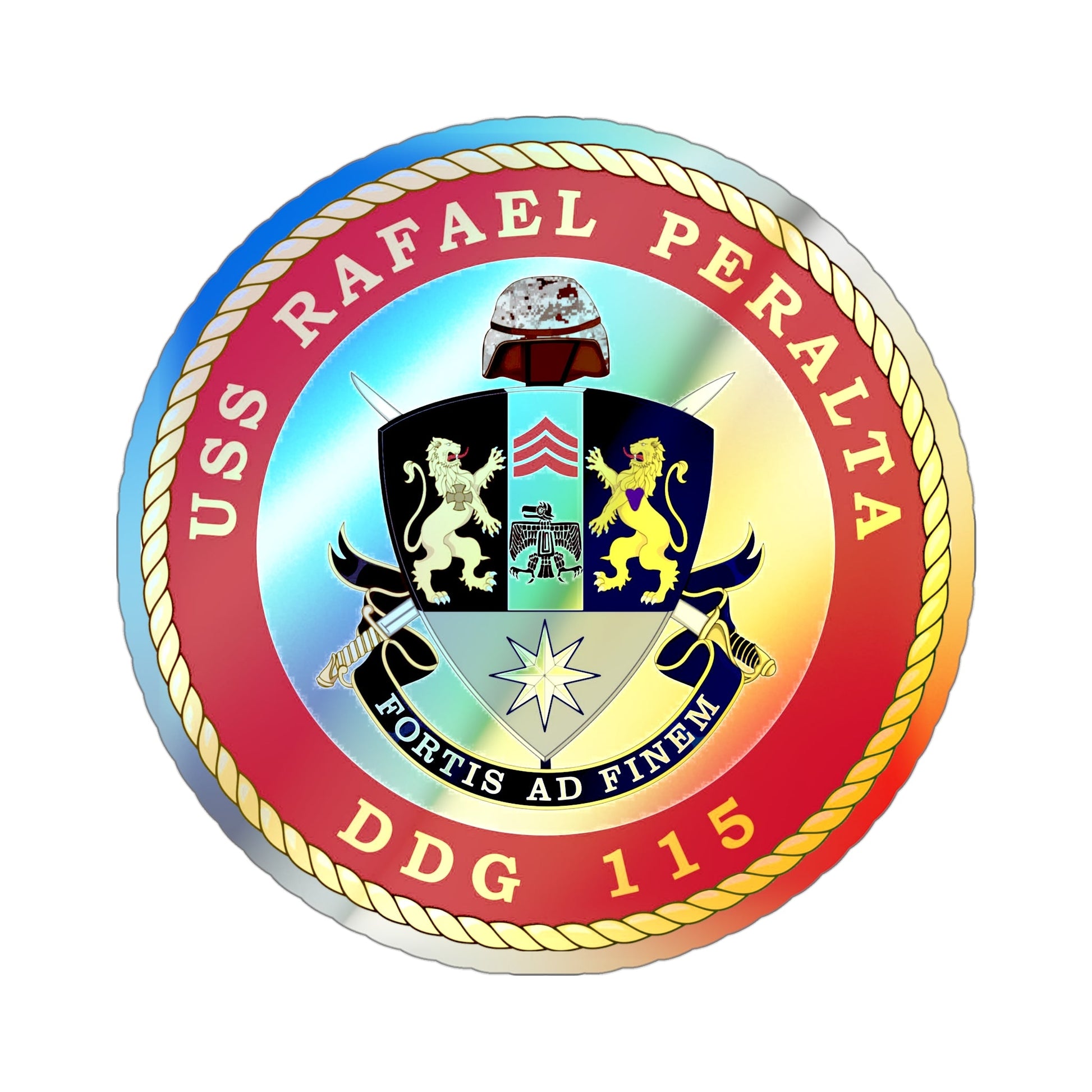 USS Rafael Peralta DDG 115 (U.S. Navy) Holographic STICKER Die-Cut Vinyl Decal-4 Inch-The Sticker Space