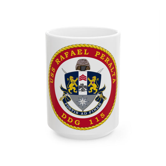 USS Rafael Peralta DDG 115 (U.S. Navy) White Coffee Mug-15oz-The Sticker Space