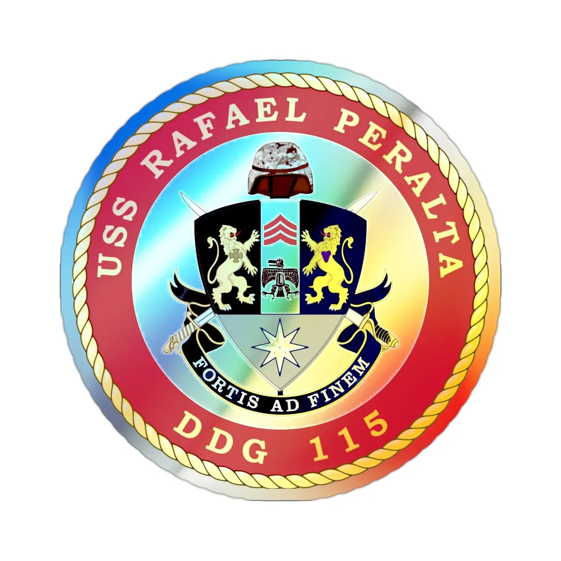 USS Rafael Peralta DDG 115 (U.S. Navy) Holographic STICKER Die-Cut Vinyl Decal 2 Inch Holographic - The Sticker Space