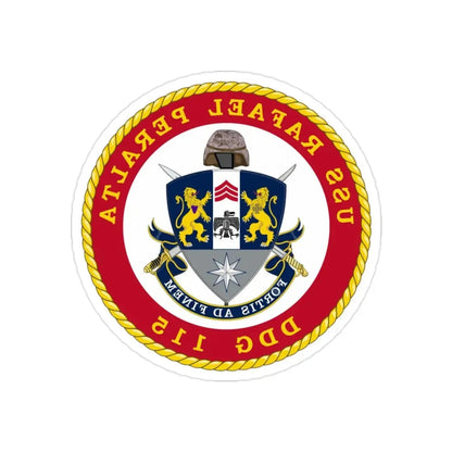 USS Rafael Peralta DDG 115 (U.S. Navy) REVERSE PRINT Transparent Die-Cut STICKER 2 Inch Die-Cut Transparent - The Sticker Space