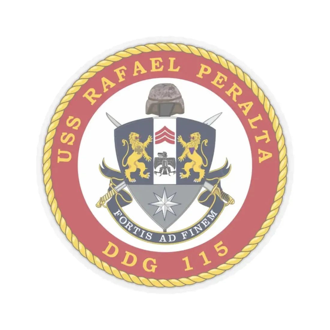 USS Rafael Peralta DDG 115 (U.S. Navy) STICKER Vinyl Kiss-Cut Decal 2 Inch Transparent - The Sticker Space