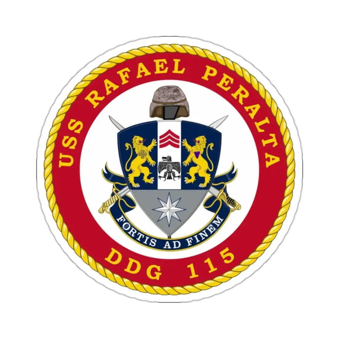 USS Rafael Peralta DDG 115 (U.S. Navy) STICKER Vinyl Kiss-Cut Decal 2 Inch White - The Sticker Space