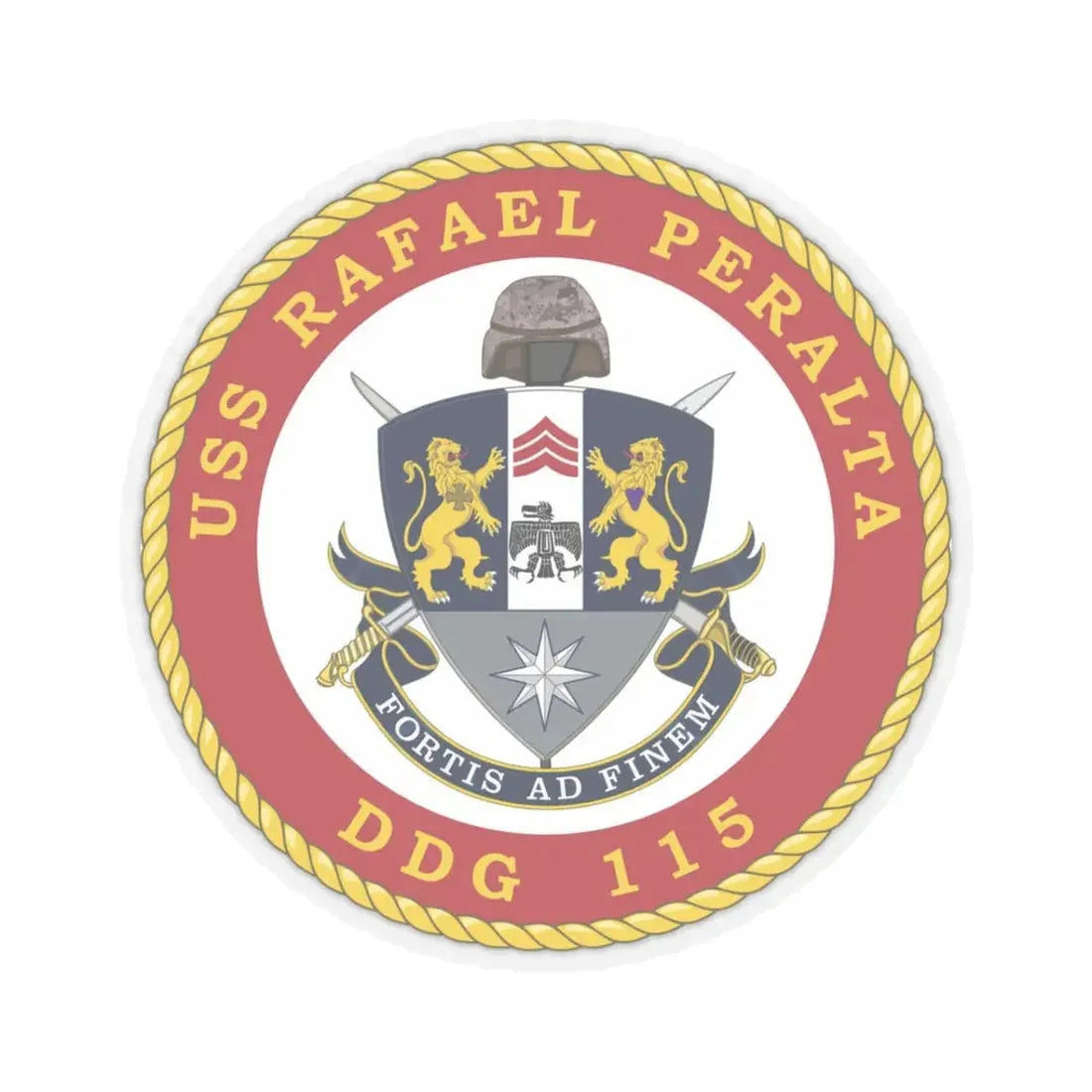 USS Rafael Peralta DDG 115 (U.S. Navy) STICKER Vinyl Kiss-Cut Decal 3 Inch Transparent - The Sticker Space