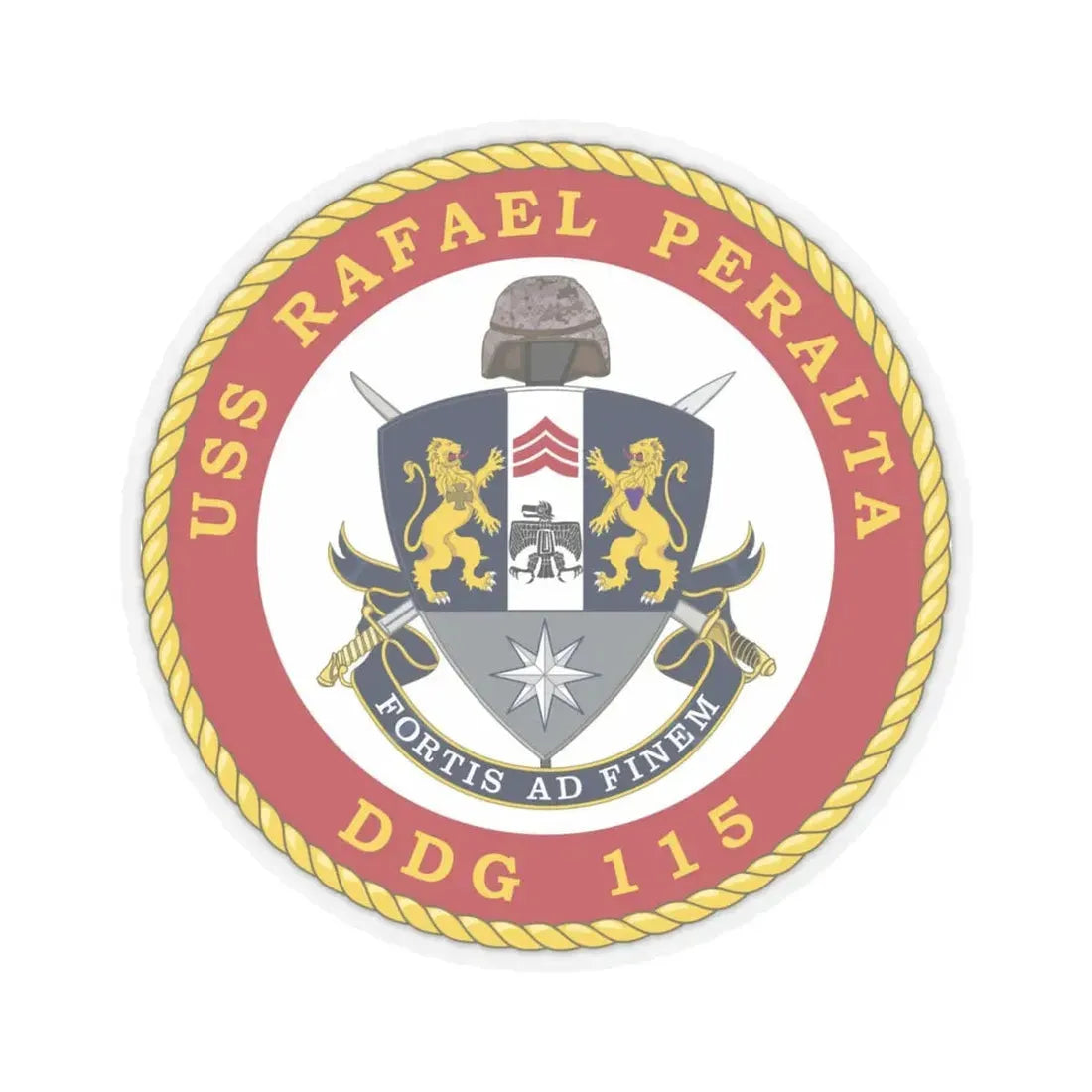 USS Rafael Peralta DDG 115 (U.S. Navy) STICKER Vinyl Kiss-Cut Decal 4 Inch Transparent - The Sticker Space