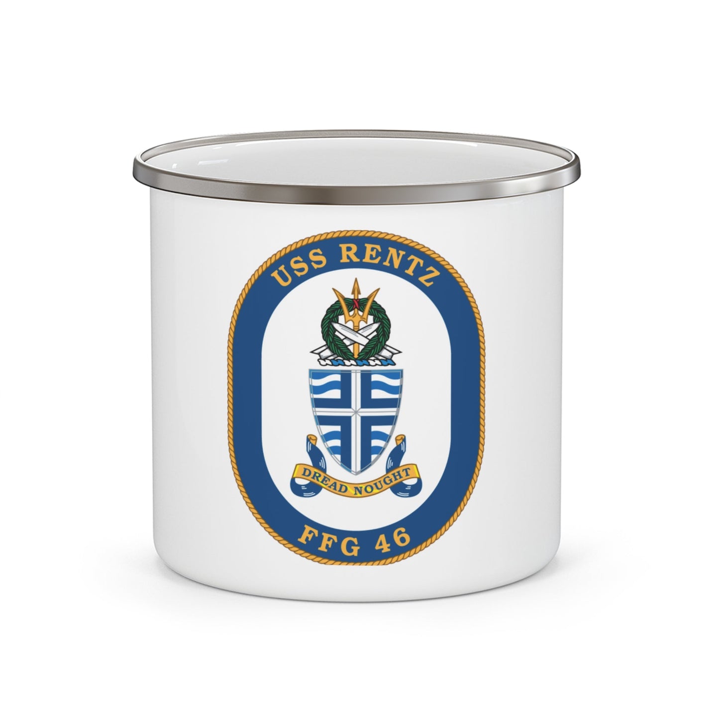 USS Rentz FFG 46 (U.S. Navy) Enamel Mug 12oz-12oz-The Sticker Space