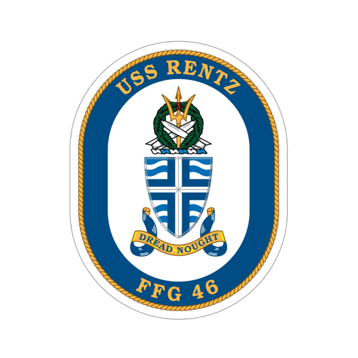 USS Rentz FFG 46 (U.S. Navy) STICKER Vinyl Die-Cut Decal-3 Inch-The Sticker Space