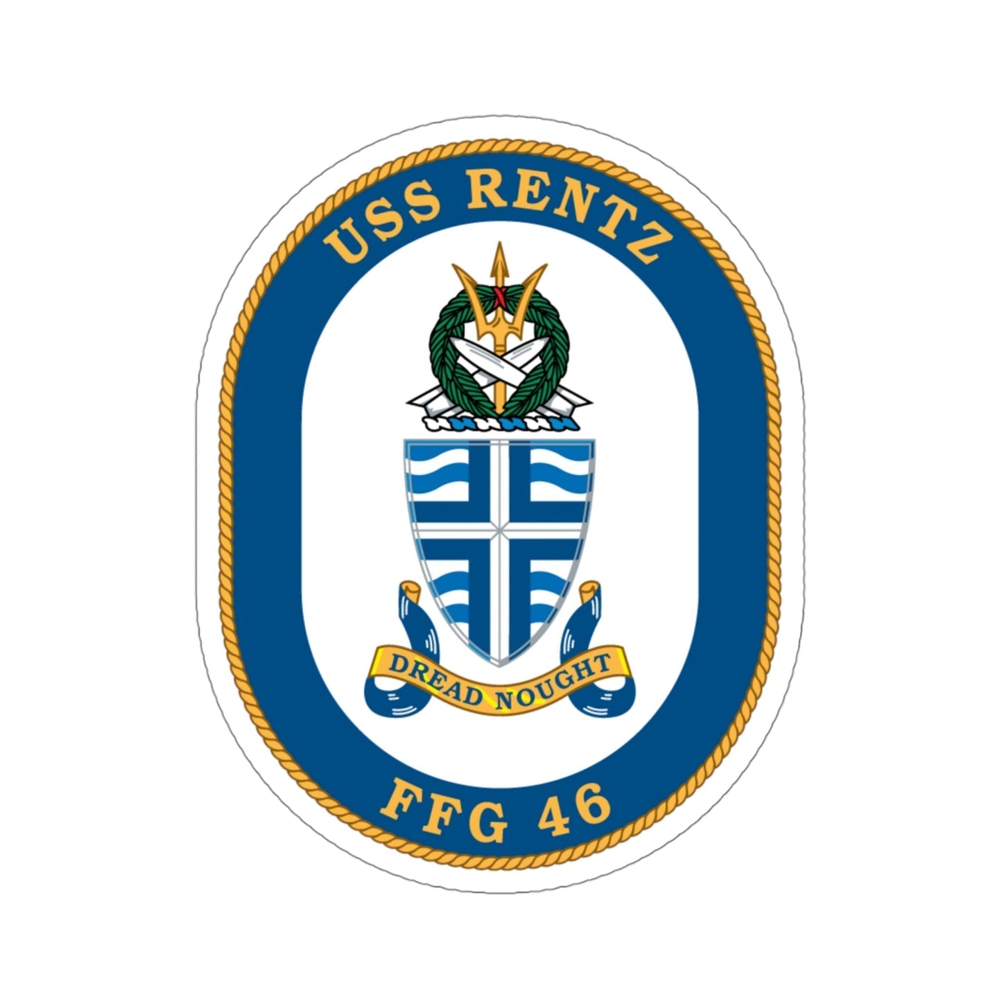 USS Rentz FFG 46 (U.S. Navy) STICKER Vinyl Die-Cut Decal-4 Inch-The Sticker Space