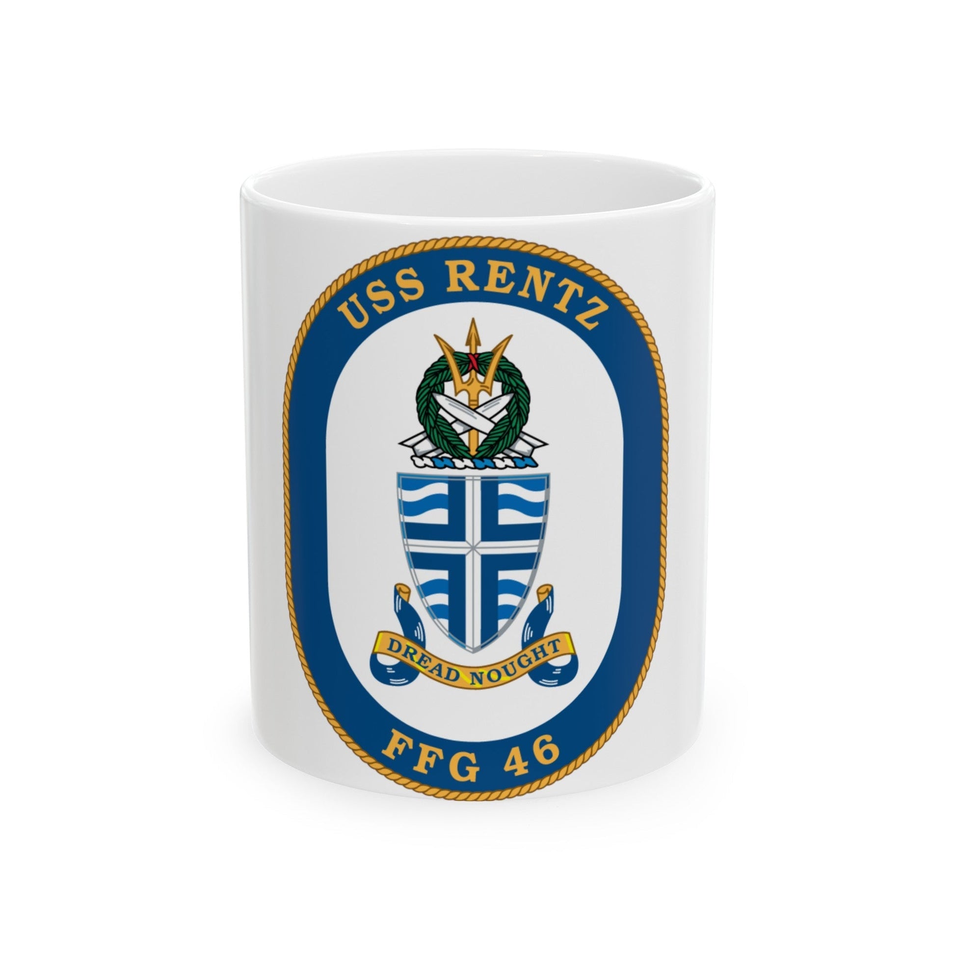 USS Rentz FFG 46 (U.S. Navy) White Coffee Mug-11oz-The Sticker Space