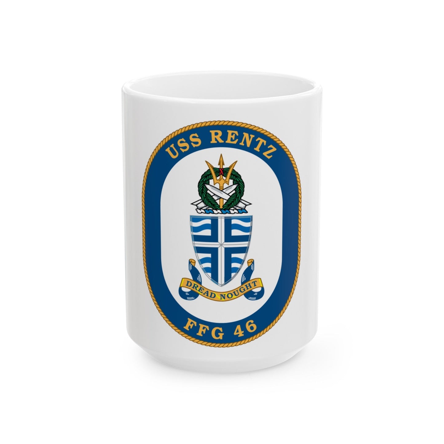 USS Rentz FFG 46 (U.S. Navy) White Coffee Mug-15oz-The Sticker Space