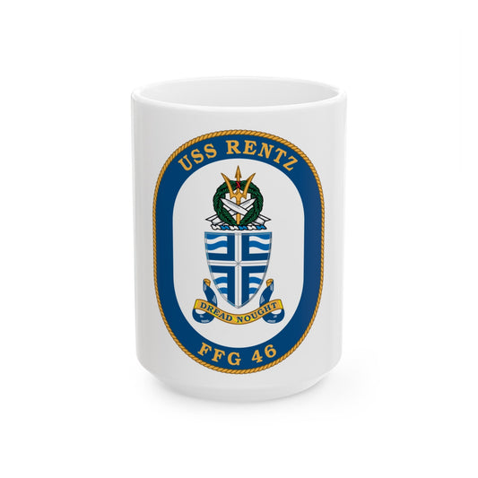 USS Rentz FFG 46 (U.S. Navy) White Coffee Mug-15oz-The Sticker Space