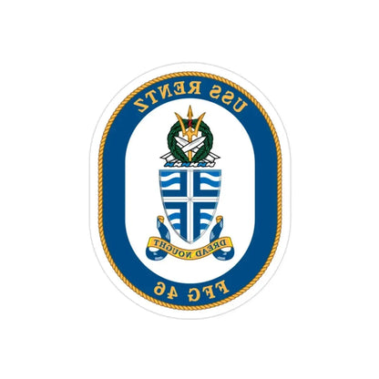 USS Rentz FFG 46 (U.S. Navy) REVERSE PRINT Transparent Die-Cut STICKER 2 Inch Die-Cut Transparent - The Sticker Space