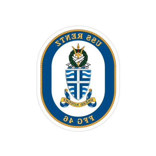 USS Rentz FFG 46 (U.S. Navy) REVERSE PRINT Transparent Die-Cut STICKER 2 Inch Die-Cut Transparent - The Sticker Space