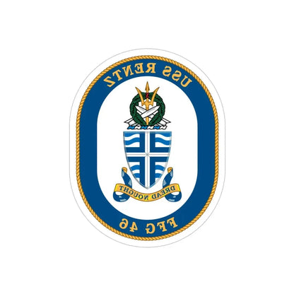 USS Rentz FFG 46 (U.S. Navy) REVERSE PRINT Transparent Die-Cut STICKER 5 Inch Die-Cut Transparent - The Sticker Space