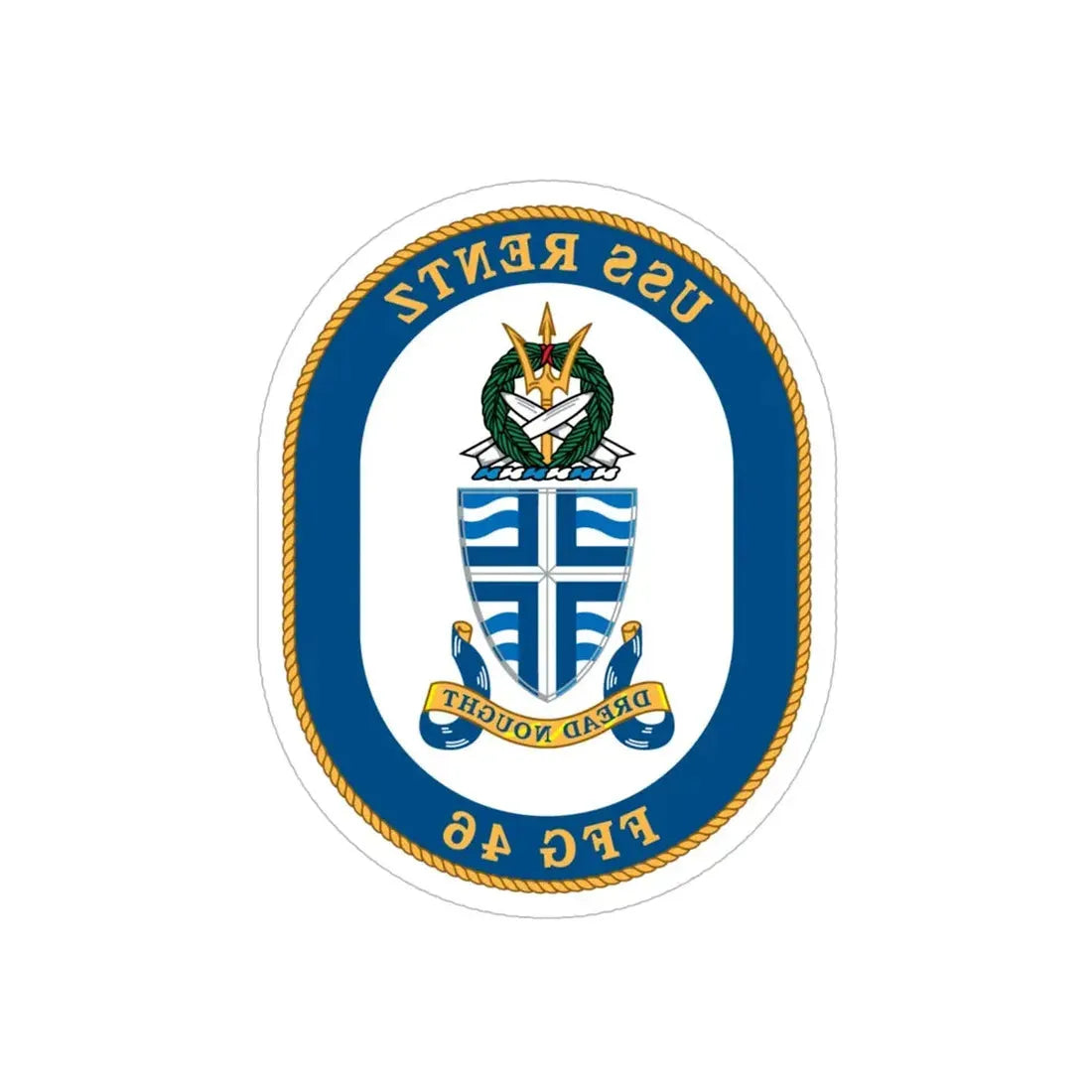 USS Rentz FFG 46 (U.S. Navy) REVERSE PRINT Transparent Die-Cut STICKER 6 Inch Die-Cut Transparent - The Sticker Space