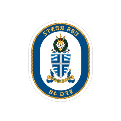 USS Rentz FFG 46 (U.S. Navy) REVERSE PRINT Transparent Die-Cut STICKER 6 Inch Die-Cut Transparent - The Sticker Space