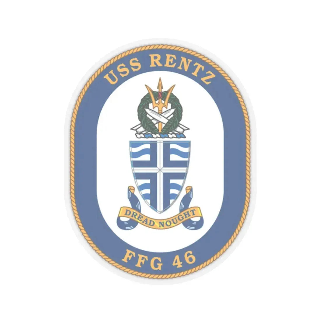 USS Rentz FFG 46 (U.S. Navy) STICKER Vinyl Kiss-Cut Decal 2 Inch Transparent - The Sticker Space