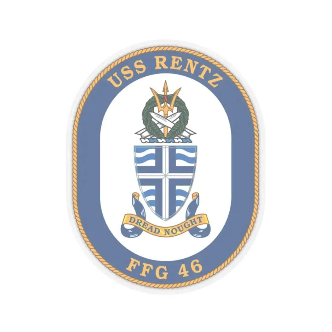 USS Rentz FFG 46 (U.S. Navy) STICKER Vinyl Kiss-Cut Decal 3 Inch Transparent - The Sticker Space
