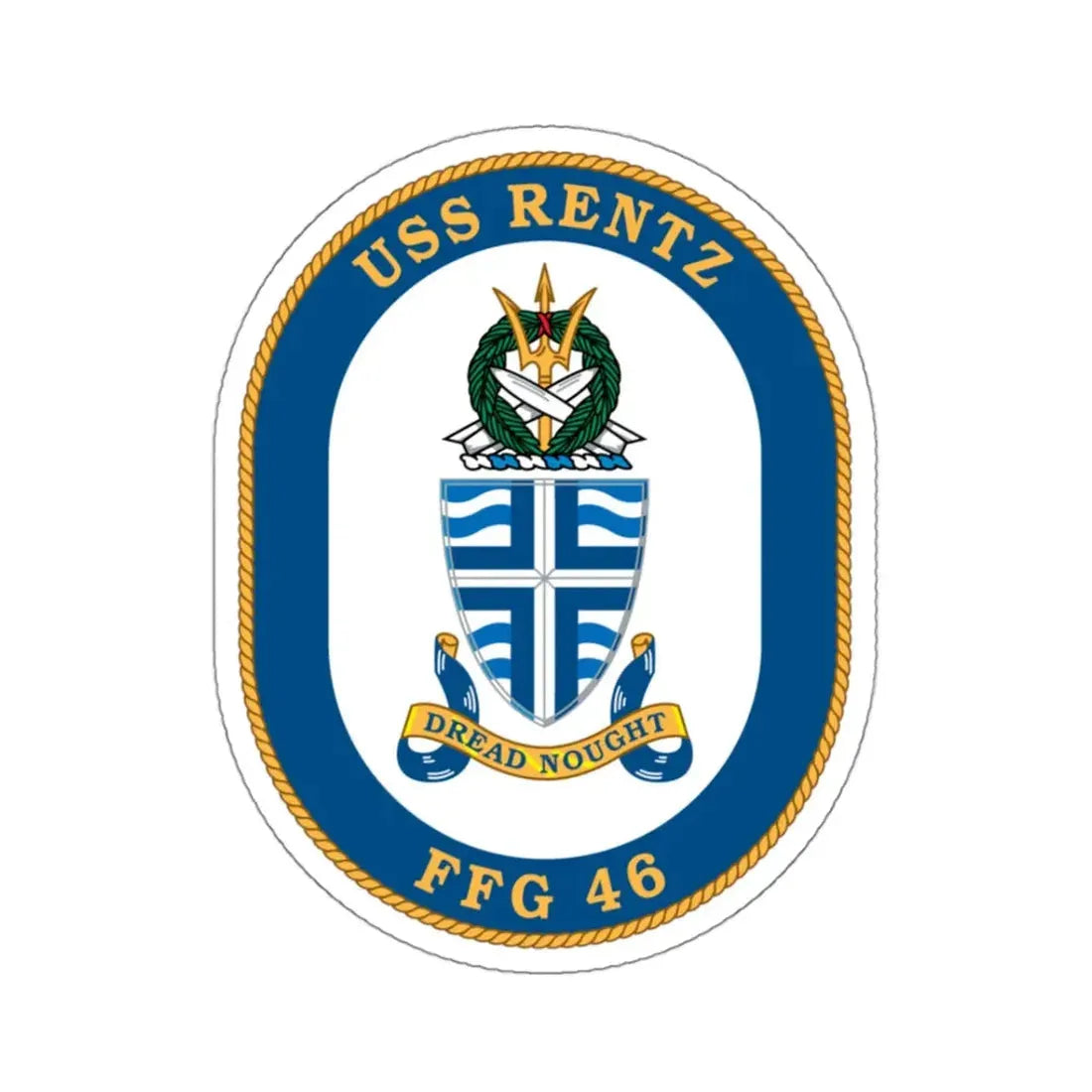 USS Rentz FFG 46 (U.S. Navy) STICKER Vinyl Kiss-Cut Decal 3 Inch White - The Sticker Space
