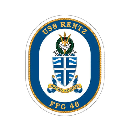 USS Rentz FFG 46 (U.S. Navy) STICKER Vinyl Kiss-Cut Decal 3 Inch White - The Sticker Space