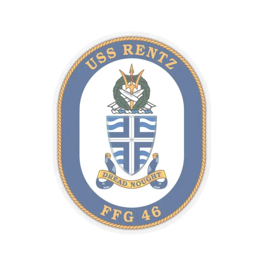 USS Rentz FFG 46 (U.S. Navy) STICKER Vinyl Kiss-Cut Decal 4 Inch Transparent - The Sticker Space