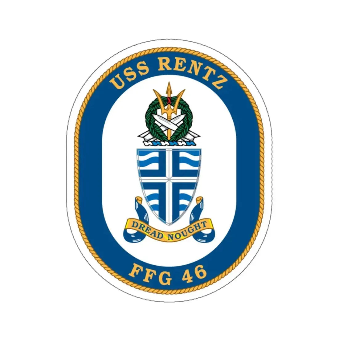 USS Rentz FFG 46 (U.S. Navy) STICKER Vinyl Kiss-Cut Decal 6 Inch White - The Sticker Space