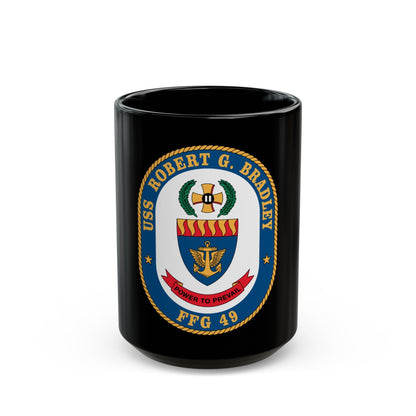 USS Robert G Bradley FF 49 (U.S. Navy) Black Coffee Mug-15oz-The Sticker Space