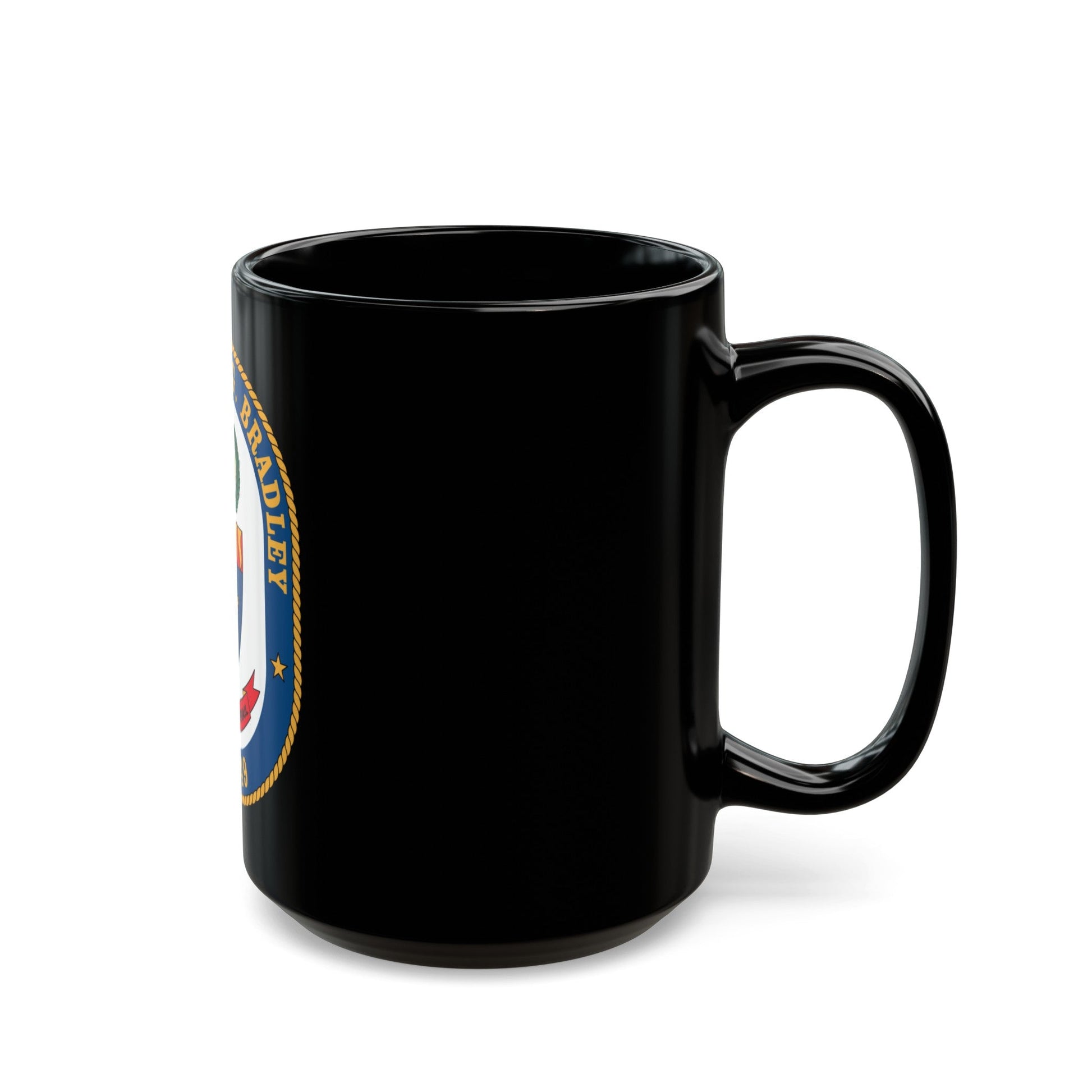 USS Robert G Bradley FF 49 (U.S. Navy) Black Coffee Mug-The Sticker Space