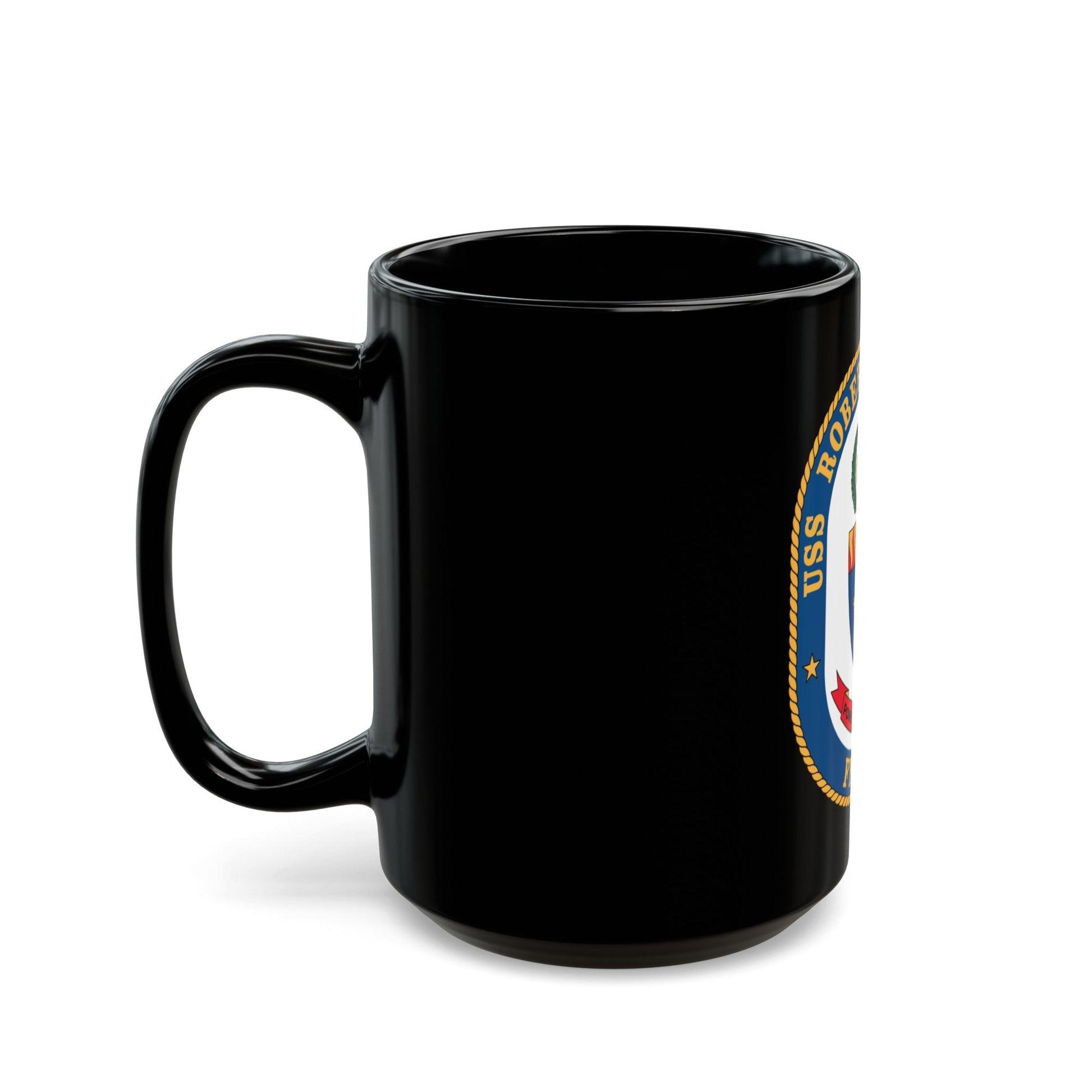 USS Robert G Bradley FF 49 (U.S. Navy) Black Coffee Mug-The Sticker Space