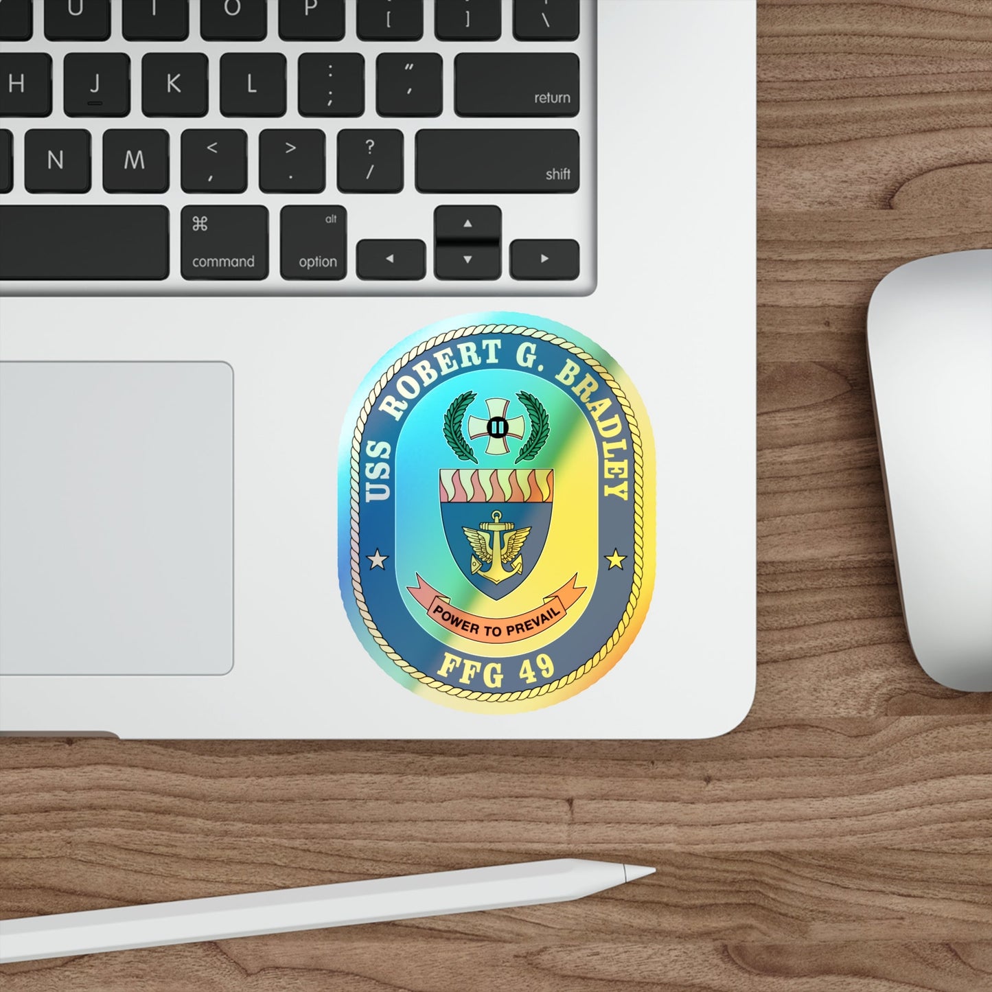 USS Robert G Bradley FF 49 (U.S. Navy) Holographic STICKER Die-Cut Vinyl Decal-The Sticker Space