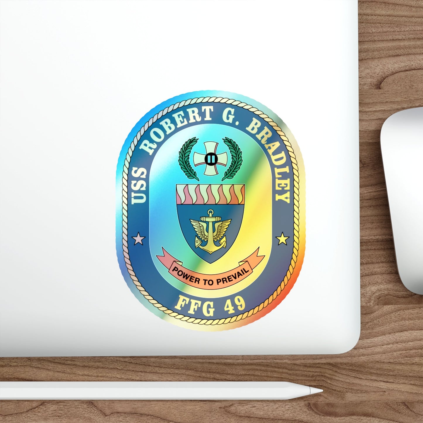 USS Robert G Bradley FF 49 (U.S. Navy) Holographic STICKER Die-Cut Vinyl Decal-The Sticker Space