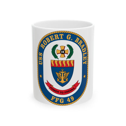 USS Robert G Bradley FF 49 (U.S. Navy) White Coffee Mug-11oz-The Sticker Space