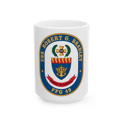 USS Robert G Bradley FF 49 (U.S. Navy) White Coffee Mug-15oz-The Sticker Space