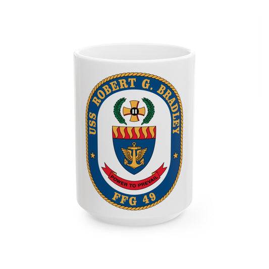 USS Robert G Bradley FF 49 (U.S. Navy) White Coffee Mug-15oz-The Sticker Space