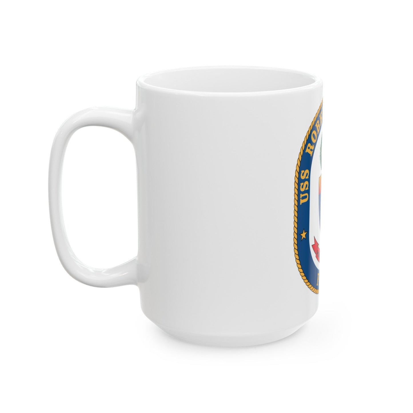 USS Robert G Bradley FF 49 (U.S. Navy) White Coffee Mug-The Sticker Space