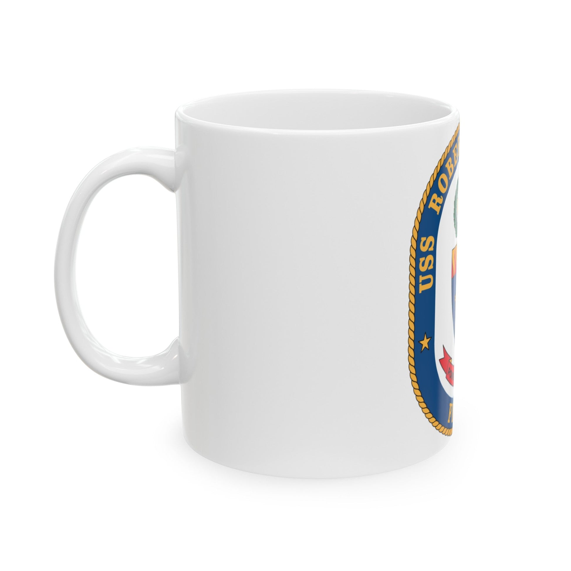 USS Robert G Bradley FF 49 (U.S. Navy) White Coffee Mug-The Sticker Space