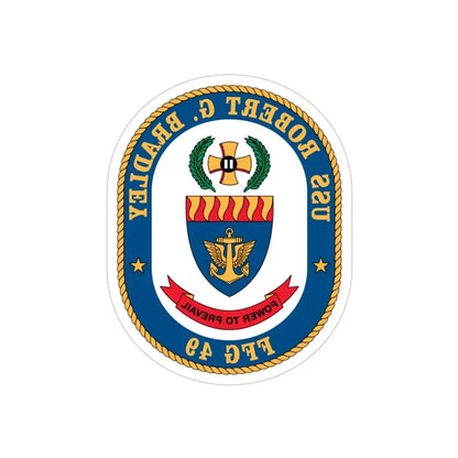 USS Robert G Bradley FF 49 (U.S. Navy) REVERSE PRINT Transparent Die-Cut STICKER 4 Inch Die-Cut Transparent - The Sticker Space