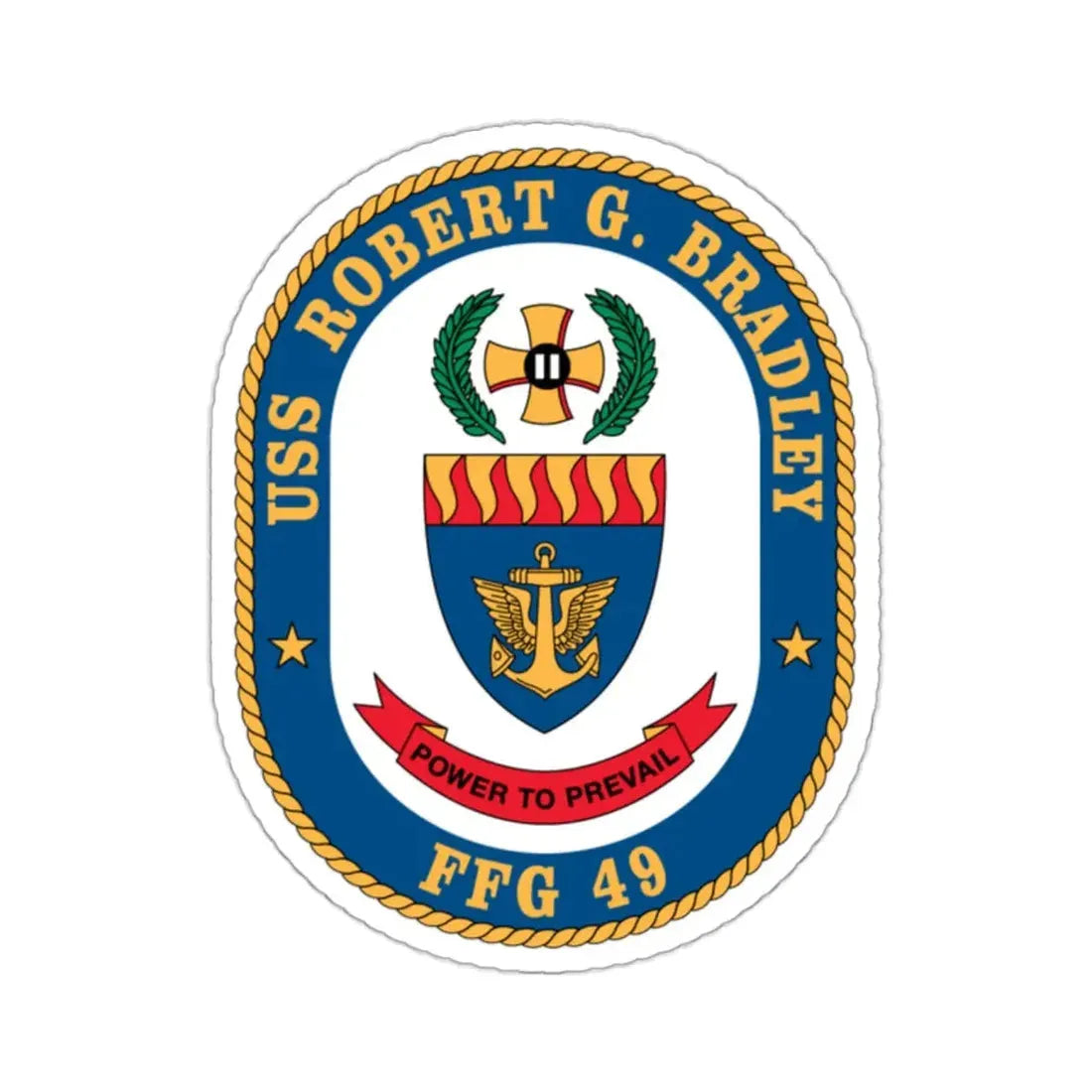 USS Robert G Bradley FF 49 (U.S. Navy) STICKER Vinyl Kiss-Cut Decal 2 Inch White - The Sticker Space