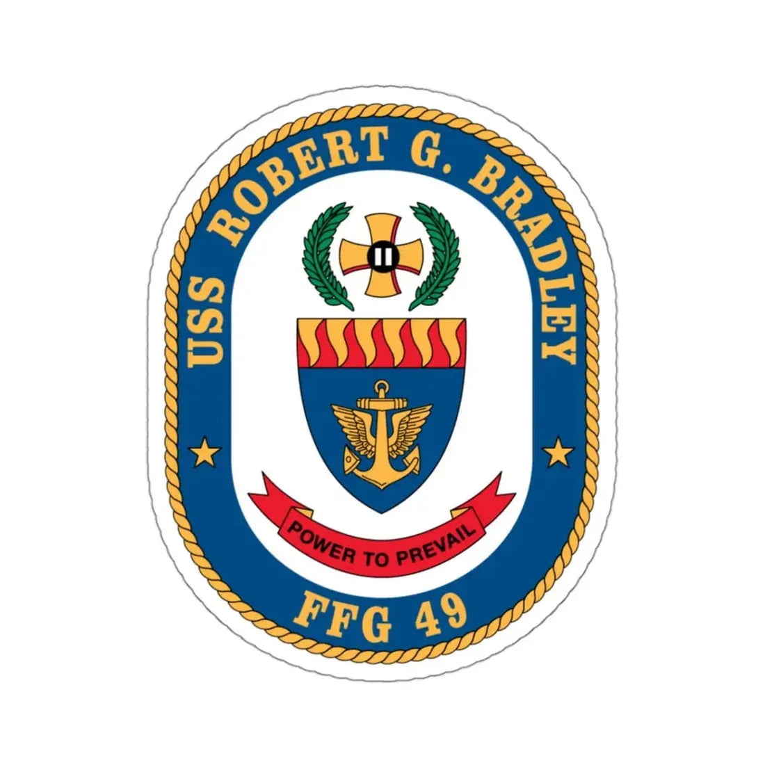 USS Robert G Bradley FF 49 (U.S. Navy) STICKER Vinyl Kiss-Cut Decal 3 Inch White - The Sticker Space