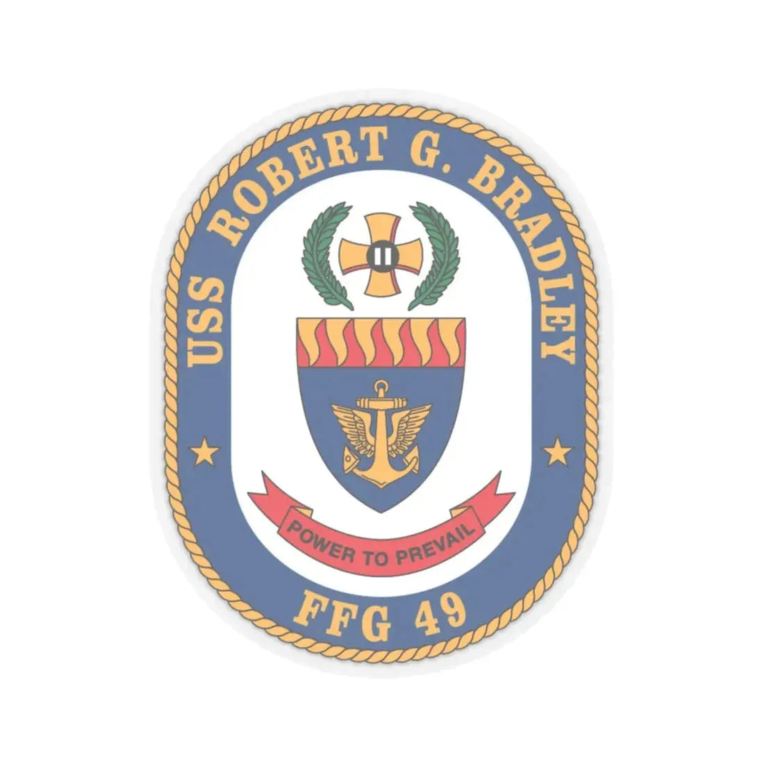 USS Robert G Bradley FF 49 (U.S. Navy) STICKER Vinyl Kiss-Cut Decal 4 Inch Transparent - The Sticker Space