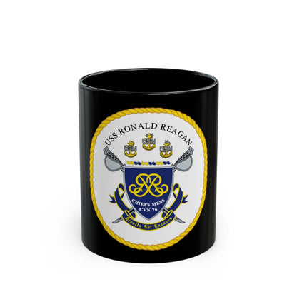 USS Ronald Reagan CVN 76 Chief (U.S. Navy) Black Coffee Mug-11oz-The Sticker Space