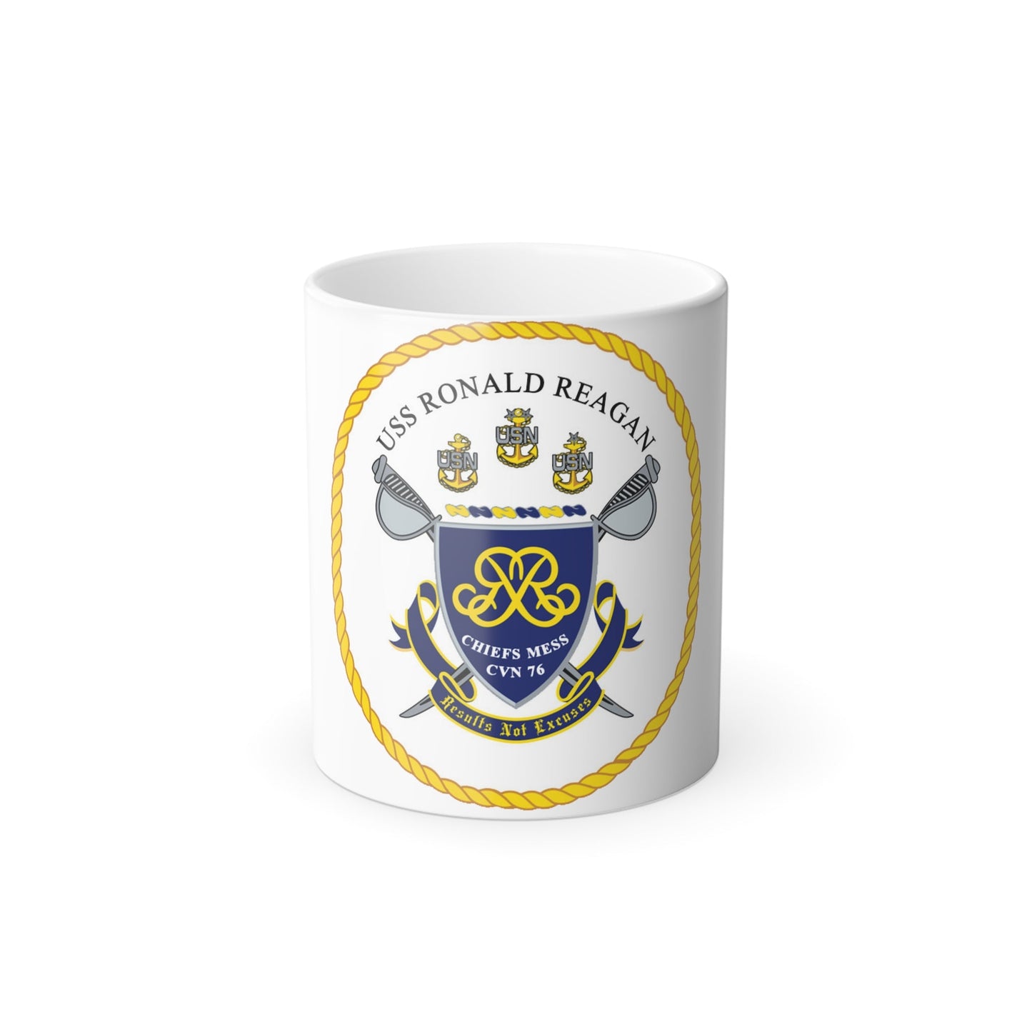 USS Ronald Reagan CVN 76 Chief (U.S. Navy) Color Changing Mug 11oz-11oz-The Sticker Space