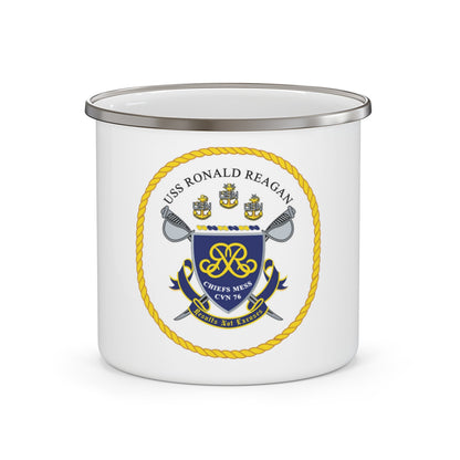 USS Ronald Reagan CVN 76 Chief (U.S. Navy) Enamel Mug 12oz-12oz-The Sticker Space