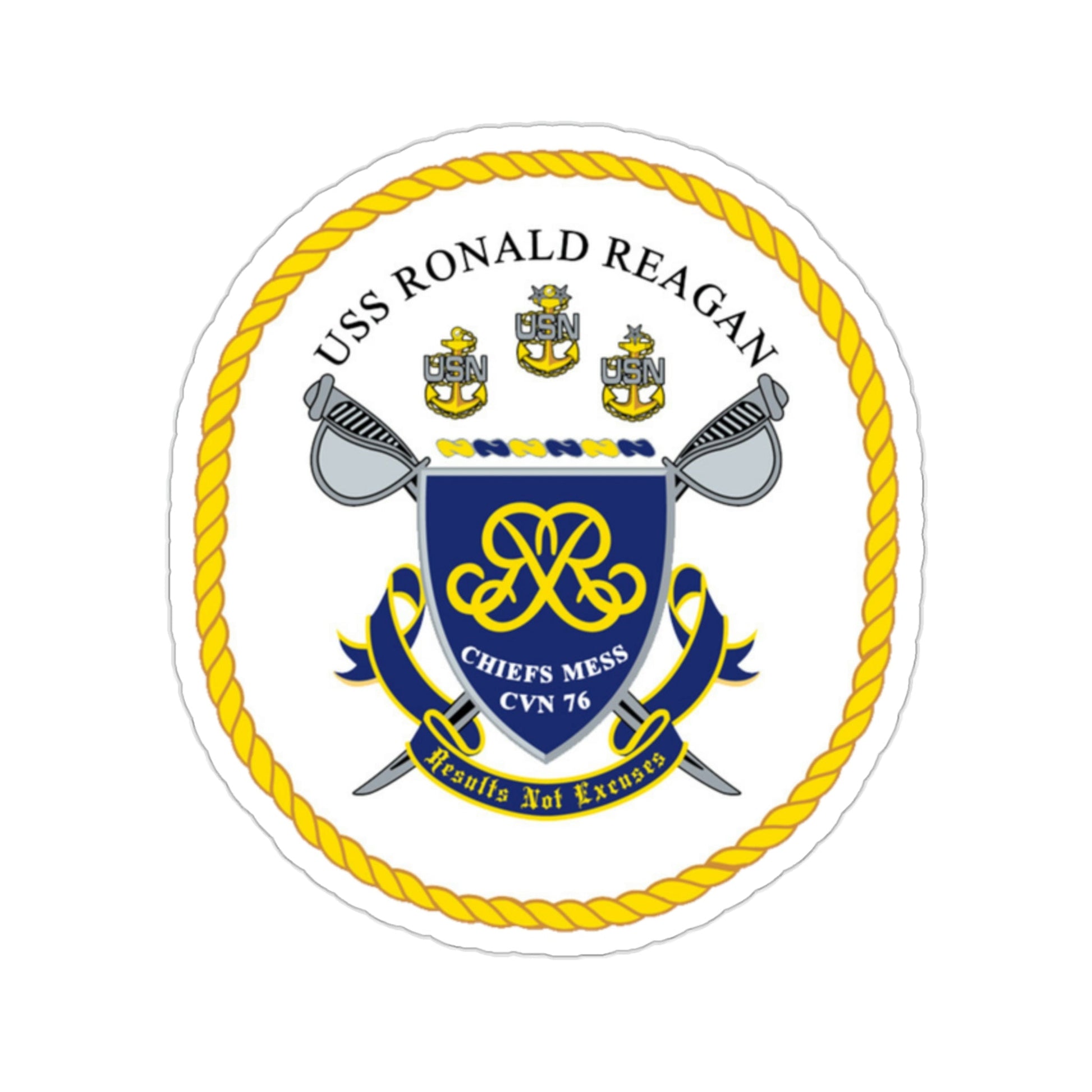 USS Ronald Reagan CVN 76 Chief (U.S. Navy) STICKER Vinyl Die-Cut Decal-2 Inch-The Sticker Space