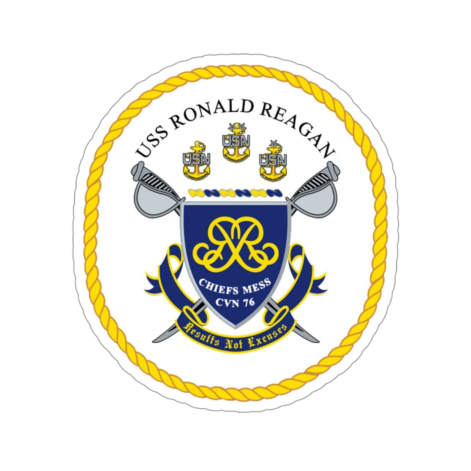 USS Ronald Reagan CVN 76 Chief (U.S. Navy) STICKER Vinyl Die-Cut Decal-4 Inch-The Sticker Space