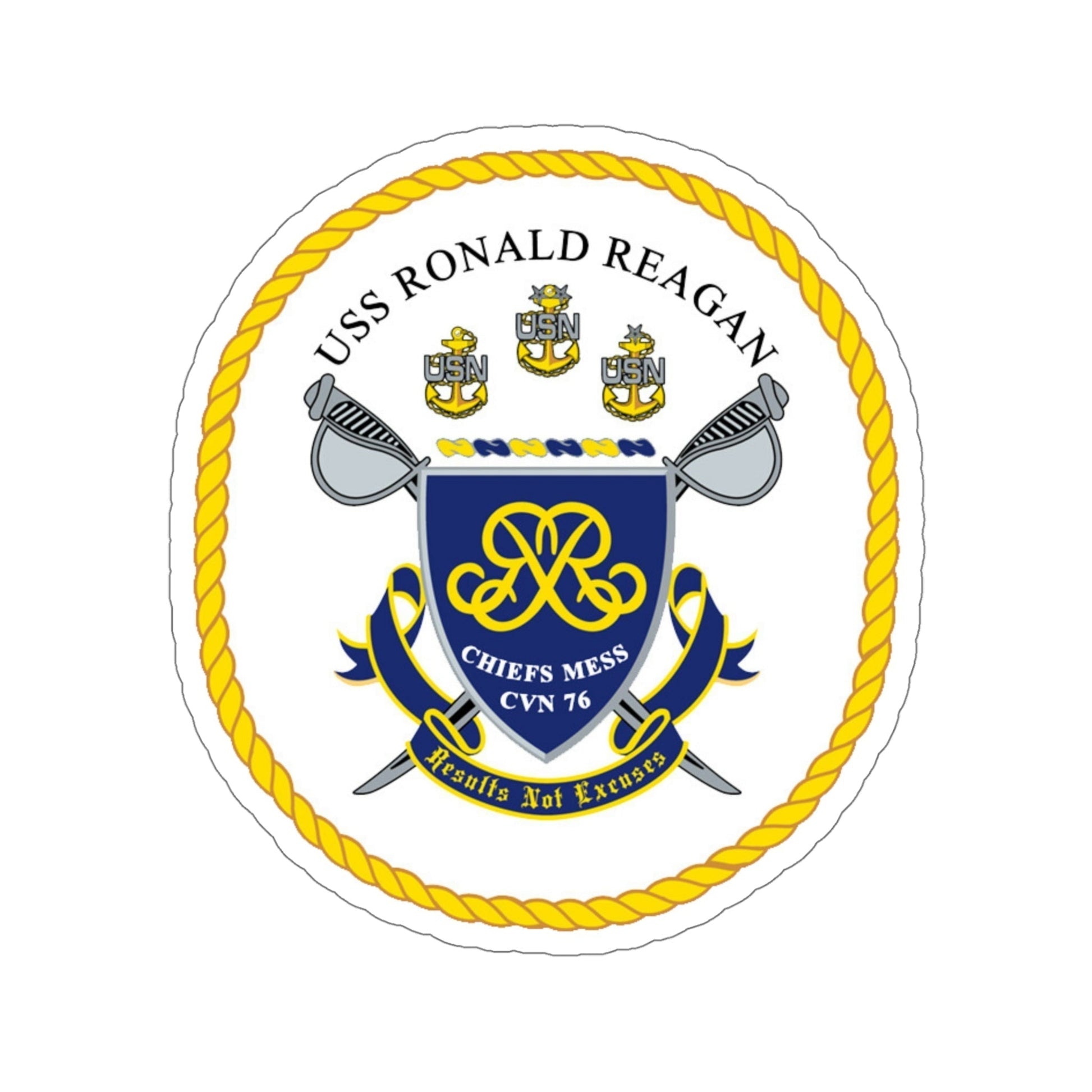 USS Ronald Reagan CVN 76 Chief (U.S. Navy) STICKER Vinyl Die-Cut Decal-5 Inch-The Sticker Space